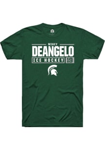 Mikey DeAngelo Green Michigan State Spartans NIL Stacked Box Short Sleeve T Shirt