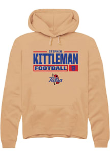 Stephen Kittleman Rally Mens Gold Tulsa Golden Hurricane NIL Stacked Box Hooded Sweatshirt
