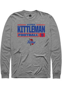 Stephen Kittleman Rally Mens Graphite Tulsa Golden Hurricane NIL Stacked Box Tee