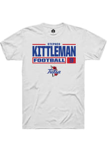 Stephen Kittleman White Tulsa Golden Hurricane NIL Stacked Box Short Sleeve T Shirt