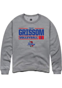 Tally Grissom Rally Mens Graphite Tulsa Golden Hurricane NIL Stacked Box Crew Sweatshirt