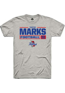 Tautai Marks Ash Tulsa Golden Hurricane NIL Stacked Box Short Sleeve T Shirt