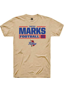 Tautai Marks Tan Tulsa Golden Hurricane NIL Stacked Box Short Sleeve T Shirt