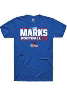 Tautai Marks Blue Tulsa Golden Hurricane NIL Stacked Box Short Sleeve T Shirt