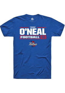 Tulsa Golden Hurricane Blue Rally NIL Stacked Box Short Sleeve T Shirt