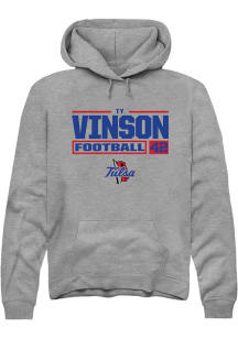 Ty Vinson Rally Mens Graphite Tulsa Golden Hurricane NIL Stacked Box Hooded Sweatshirt