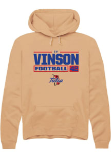 Ty Vinson Rally Mens Gold Tulsa Golden Hurricane NIL Stacked Box Hooded Sweatshirt