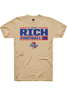 Tyler Rich Tan Tulsa Golden Hurricane NIL Stacked Box Short Sleeve T Shirt