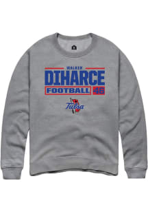 Walker Diharce Rally Mens Graphite Tulsa Golden Hurricane NIL Stacked Box Crew Sweatshirt