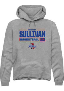 Whitney Sullivan Rally Mens Graphite Tulsa Golden Hurricane NIL Stacked Box Hooded Sweatshirt