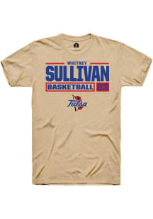 Whitney Sullivan Tan Tulsa Golden Hurricane NIL Stacked Box Short Sleeve T Shirt