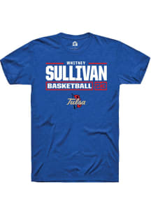 Whitney Sullivan Blue Tulsa Golden Hurricane NIL Stacked Box Short Sleeve T Shirt