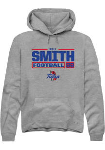 Will Smith Rally Mens Graphite Tulsa Golden Hurricane NIL Stacked Box Hooded Sweatshirt