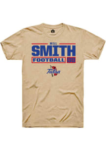 Will Smith Tan Tulsa Golden Hurricane NIL Stacked Box Short Sleeve T Shirt