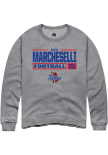 Zach Marcheselli Rally Mens Graphite Tulsa Golden Hurricane NIL Stacked Box Crew Sweatshirt