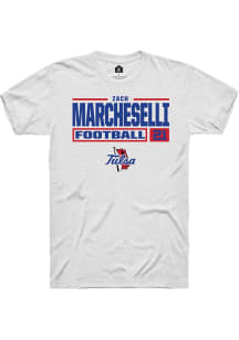 Zach Marcheselli White Tulsa Golden Hurricane NIL Stacked Box Short Sleeve T Shirt