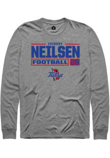 Zachary Neilsen Rally Mens Graphite Tulsa Golden Hurricane NIL Stacked Box Tee