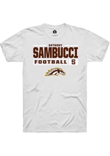 Anthony Sambucci White Western Michigan Broncos NIL Stacked Box Short Sleeve T Shirt