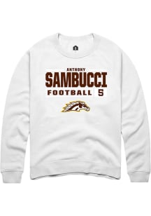 Anthony Sambucci Rally Mens White Western Michigan Broncos NIL Stacked Box Crew Sweatshirt