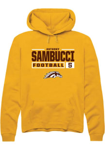 Anthony Sambucci Rally Mens Gold Western Michigan Broncos NIL Stacked Box Hooded Sweatshirt