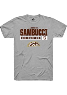 Anthony Sambucci Grey Western Michigan Broncos NIL Stacked Box Short Sleeve T Shirt