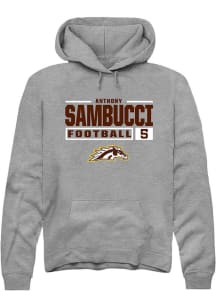 Anthony Sambucci Rally Mens Grey Western Michigan Broncos NIL Stacked Box Hooded Sweatshirt