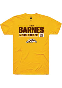 Asher Barnes Gold Western Michigan Broncos NIL Stacked Box Short Sleeve T Shirt