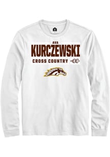 Ava Kurczewski Rally Mens White Western Michigan Broncos NIL Stacked Box Tee