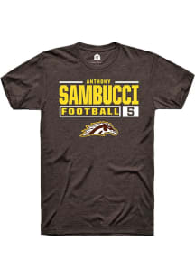 Anthony Sambucci Brown Western Michigan Broncos NIL Stacked Box Short Sleeve T Shirt