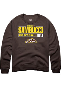 Anthony Sambucci Rally Mens Brown Western Michigan Broncos NIL Stacked Box Crew Sweatshirt