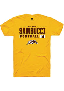 Anthony Sambucci Gold Western Michigan Broncos NIL Stacked Box Short Sleeve T Shirt