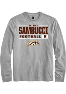 Anthony Sambucci Rally Mens Grey Western Michigan Broncos NIL Stacked Box Tee