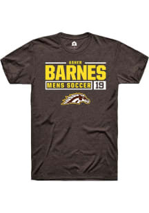 Asher Barnes Brown Western Michigan Broncos NIL Stacked Box Short Sleeve T Shirt