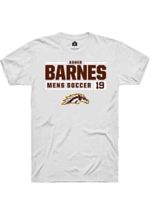 Asher Barnes White Western Michigan Broncos NIL Stacked Box Short Sleeve T Shirt