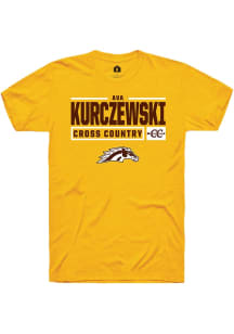Ava Kurczewski Gold Western Michigan Broncos NIL Stacked Box Short Sleeve T Shirt