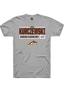 Ava Kurczewski Grey Western Michigan Broncos NIL Stacked Box Short Sleeve T Shirt