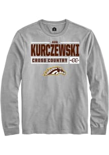 Ava Kurczewski Rally Mens Grey Western Michigan Broncos NIL Stacked Box Tee