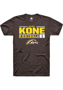 Bilhal Kone Brown Western Michigan Broncos NIL Stacked Box Short Sleeve T Shirt