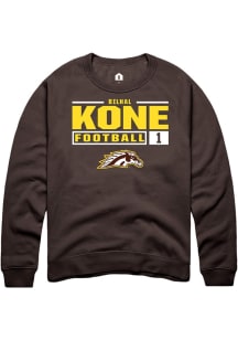 Bilhal Kone Rally Mens Brown Western Michigan Broncos NIL Stacked Box Crew Sweatshirt