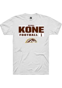 Bilhal Kone White Western Michigan Broncos NIL Stacked Box Short Sleeve T Shirt