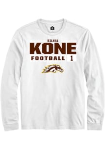 Bilhal Kone Rally Mens White Western Michigan Broncos NIL Stacked Box Tee
