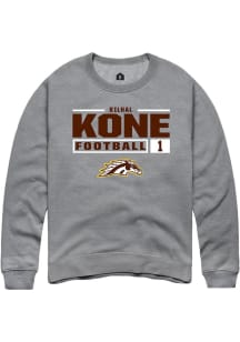 Bilhal Kone Rally Mens Grey Western Michigan Broncos NIL Stacked Box Crew Sweatshirt
