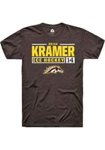 Brian Kramer Brown Western Michigan Broncos NIL Stacked Box Short Sleeve T Shirt