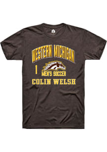 Colin Welsh Brown Western Michigan Broncos NIL Arch Logo Short Sleeve T Shirt