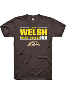 Colin Welsh Brown Western Michigan Broncos NIL Stacked Box Short Sleeve T Shirt