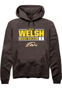 Colin Welsh Rally Mens Brown Western Michigan Broncos NIL Stacked Box Hooded Sweatshirt