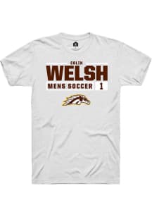 Colin Welsh White Western Michigan Broncos NIL Stacked Box Short Sleeve T Shirt