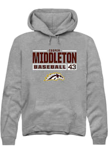 Cooper Middleton  Rally Western Michigan Broncos Mens Grey NIL Stacked Box Long Sleeve Hoodie