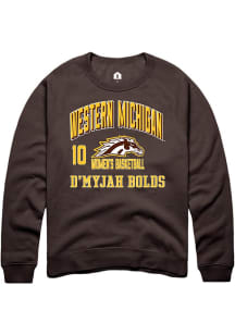 D’Myjah Bolds Rally Mens Brown Western Michigan Broncos NIL Arch Logo Crew Sweatshirt