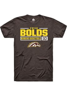 D’Myjah Bolds Brown Western Michigan Broncos NIL Stacked Box Short Sleeve T Shirt